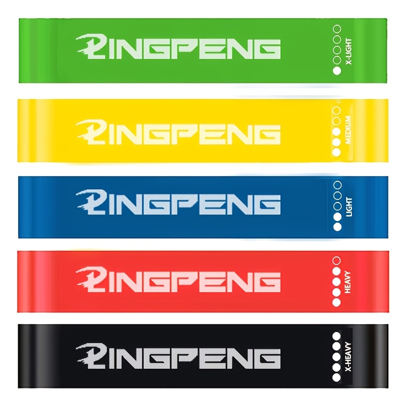 TEMU 5pcs Set Of Resistance Bands, Resistance Bands For Exercise, 5 Different Levels Of Elastic Bands Suitable For Home Gym Long- Exercise Yoga,