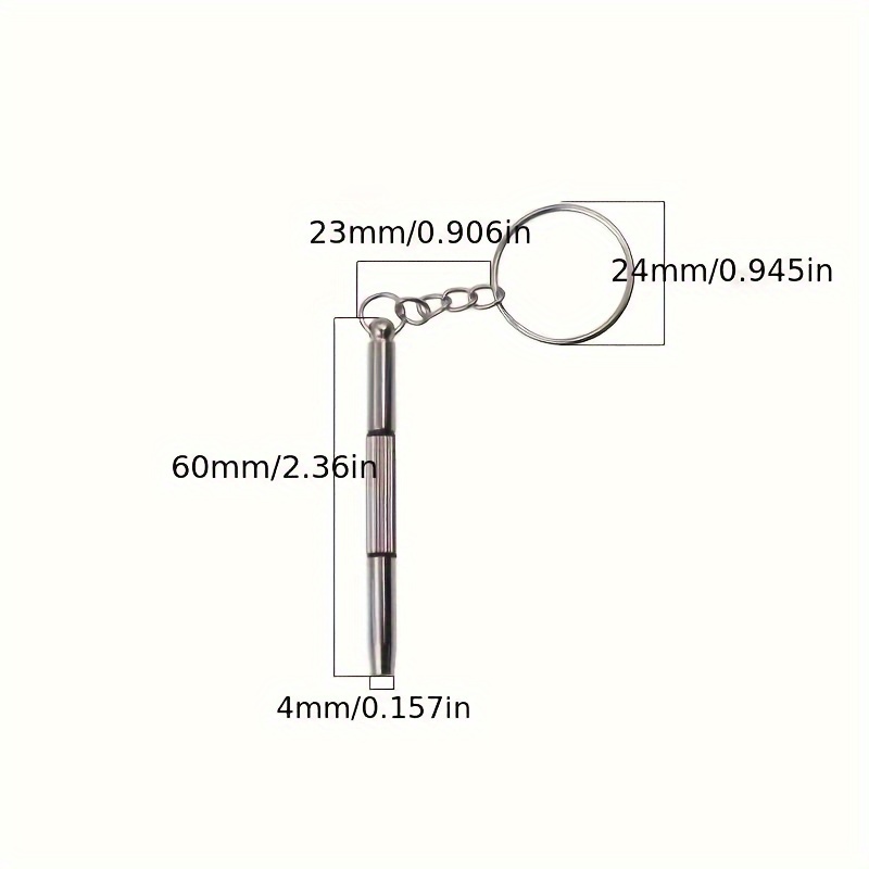 5-Piece Precision Screwdriver Set with Keychain - Carbon Steel Eyeglass & Watch Repair Tools, Internal Hex/Phillips/Round Heads, Polished & Varnished, Water/Stain-Resistant for Home & Manufacturing Use