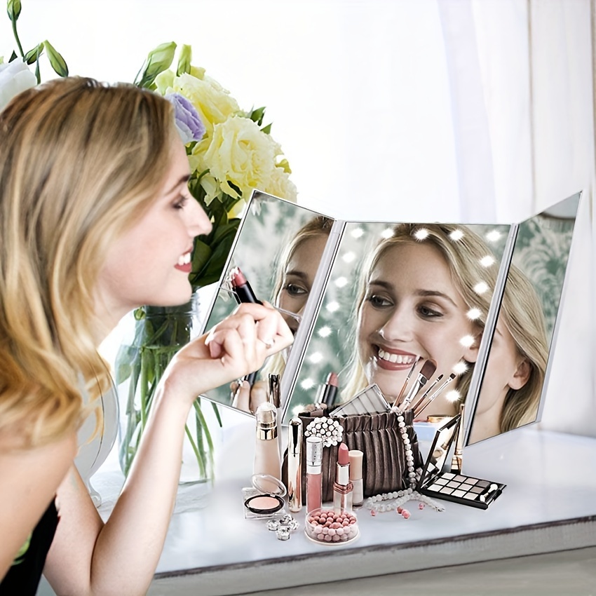 Espejo Aumento Luz Led Espejo Maquillaje Aumento Iluminado - Temu