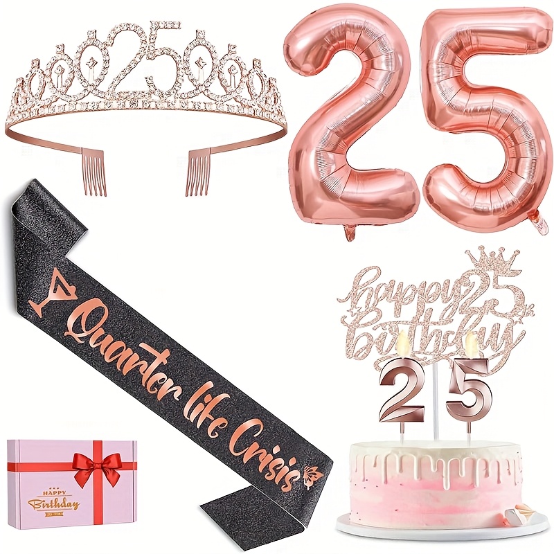 1pc 25th birthday decoration birthday party sash 25th birthday gift for women photo prop accessory