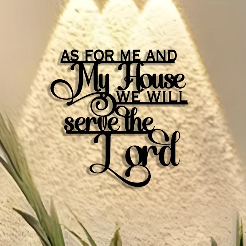 1pc elegant metal wall art sign as for   house   serve the lord classic script design ideal for home office or religious decor versatile wall decor   wall art durable wall sign christian wall art 0