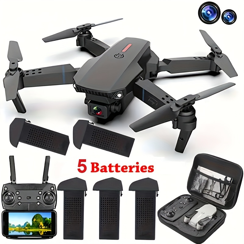 

E88pro Foldable Remote Control Drone With Dual Camera, Wi-fi App Control, Rechargeable Battery, Indoor & Outdoor Fun – Ideal Holiday Gift