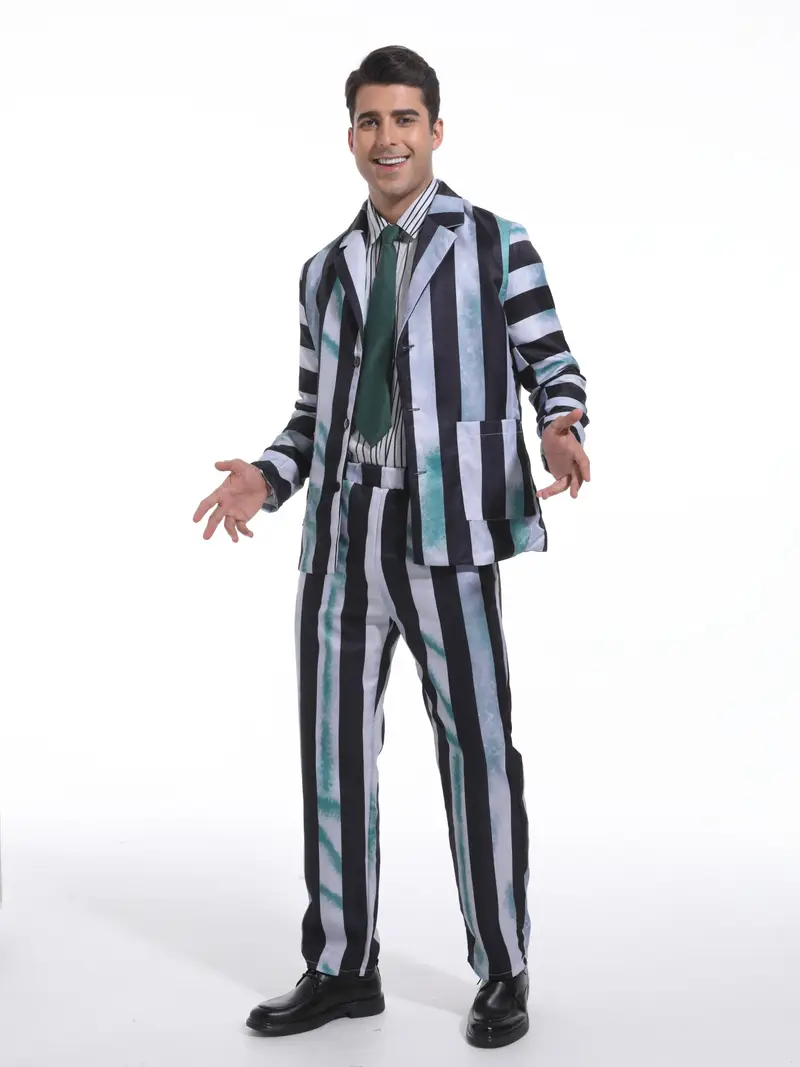 4pcs mens black white striped suit scary halloween costumes - Temu Switzerland 4pcs mens black white striped suit scary halloween costumes - Temu Switzerland