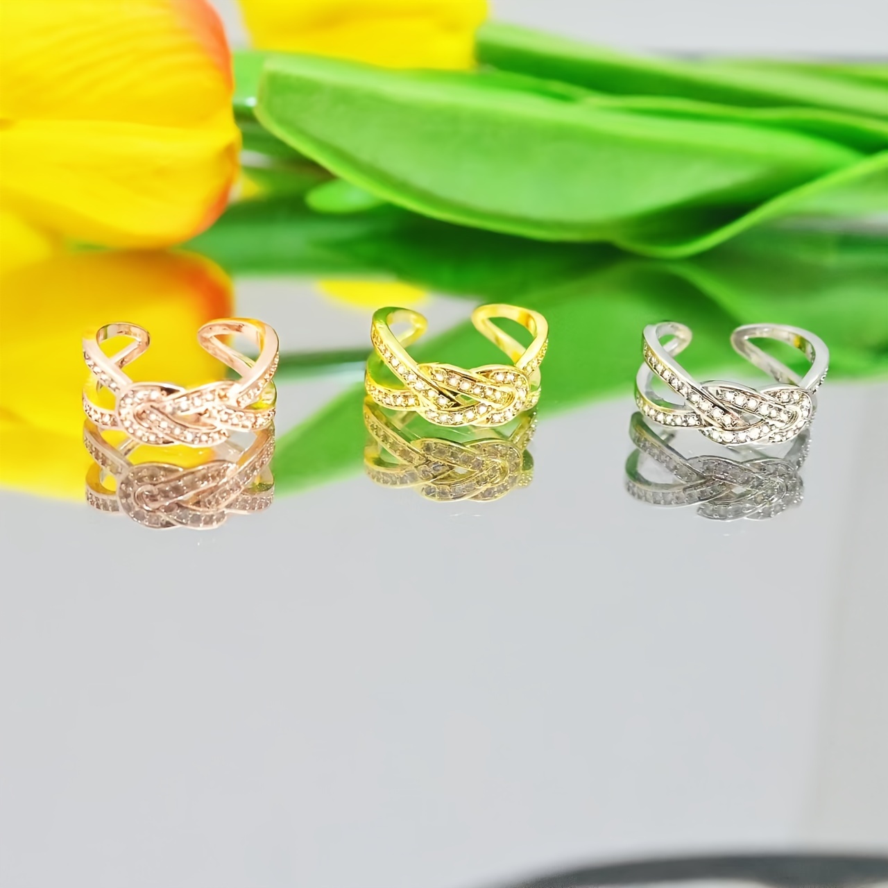 Adjustable Open Ring with Cubic Zirconia Copper Nautical Theme August Birthstone