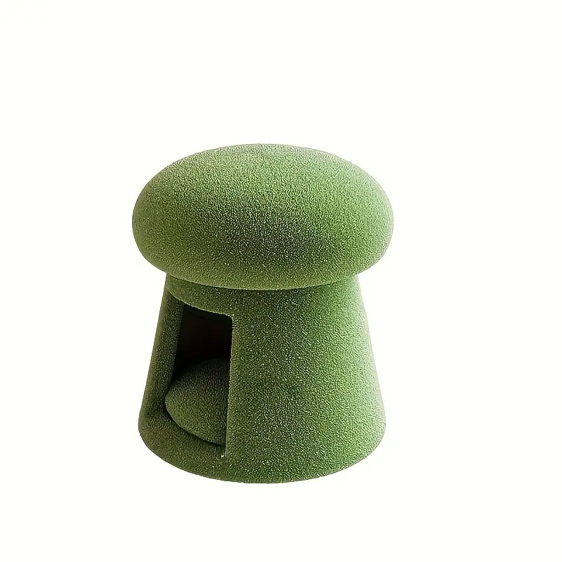 1pc contemporary mushroom shaped cat nest shoe changing stool hardwood and artificial board construction upholstered independent under 27 inches under 3 2 cubic feet storage no electricity needed details 3