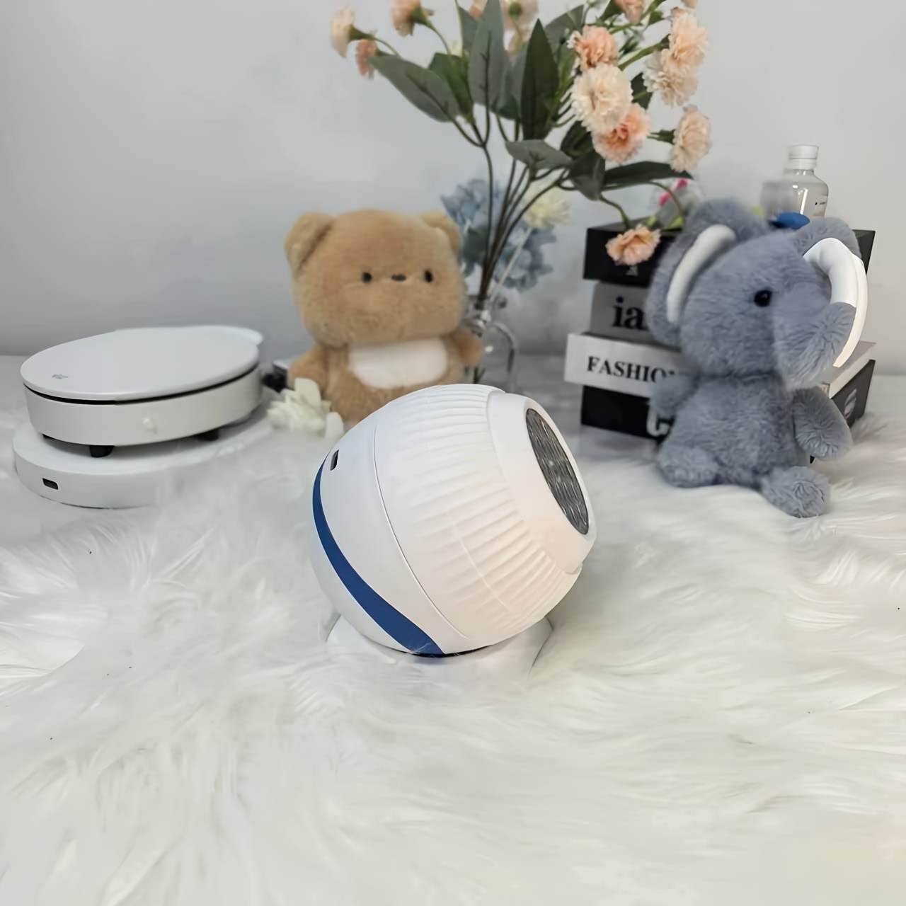 TEMU Usb Plug-in Ocean Football Series Smart Light With Base Design, Made Of Durable Abs Plastic, Suitable For Placement On Beds, Desks, Floors, And