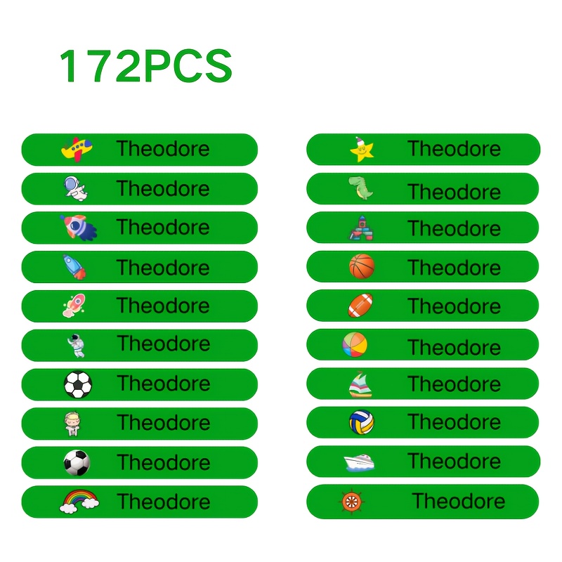 Image of 1.42*0.2 Inch Custom Cartoon Animal Name Stickers - Anti-football, Astronaut Multiple Theme Self-adhesive Labels, Matte Effect, - Durable Paper Stickers Suitable For Water Bottles, Laptops