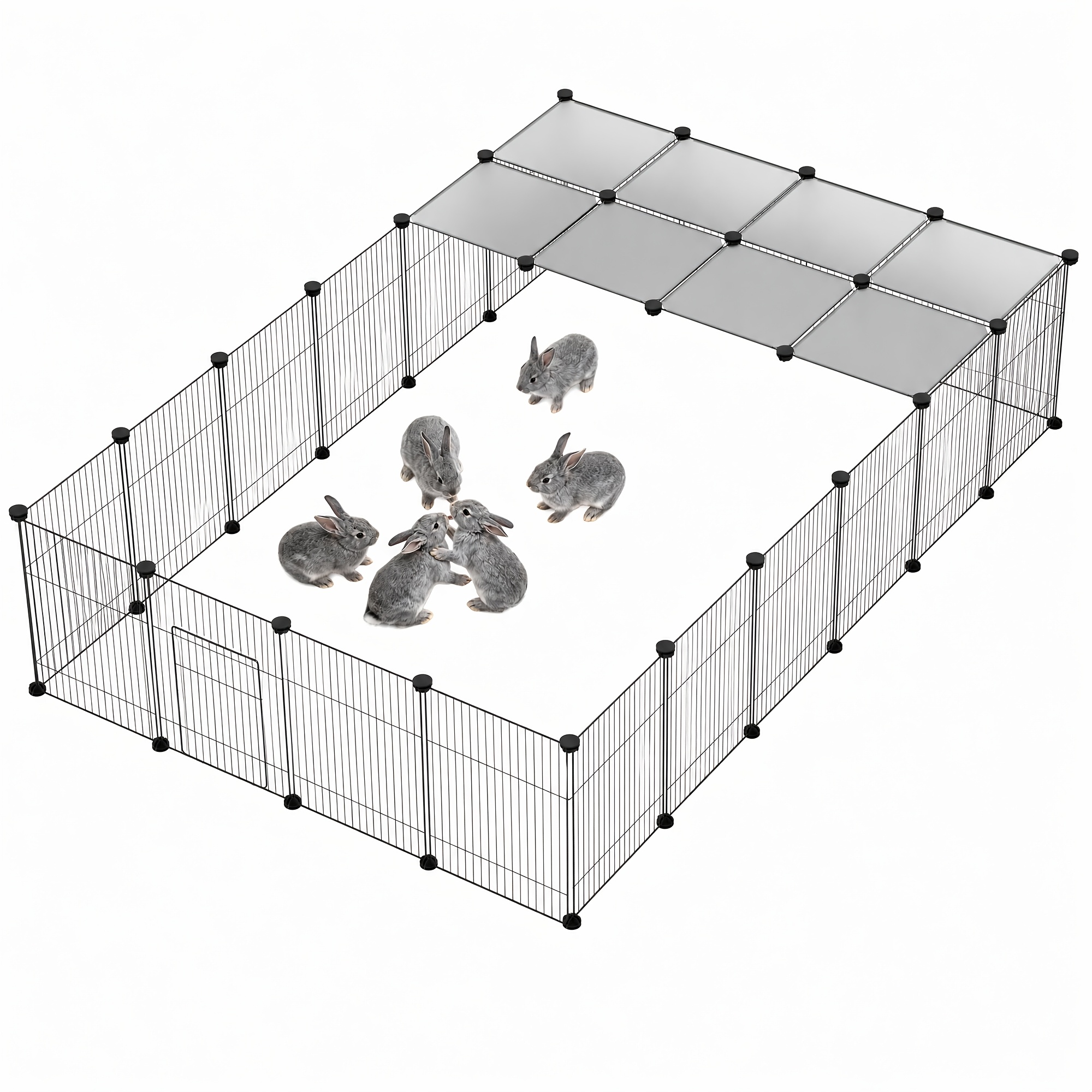TEMU Advwin Small Animal Diy Pet Playpen 32 Panels, Small Animal Cage, Expandable Cage For Guinea Pigs, Metal Grids Hedgehog Cage Guinea Pig Cages,