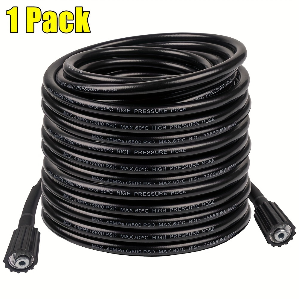 

50ft 5800psi High Pressure Washer Hose Black High Tensile Non-marking