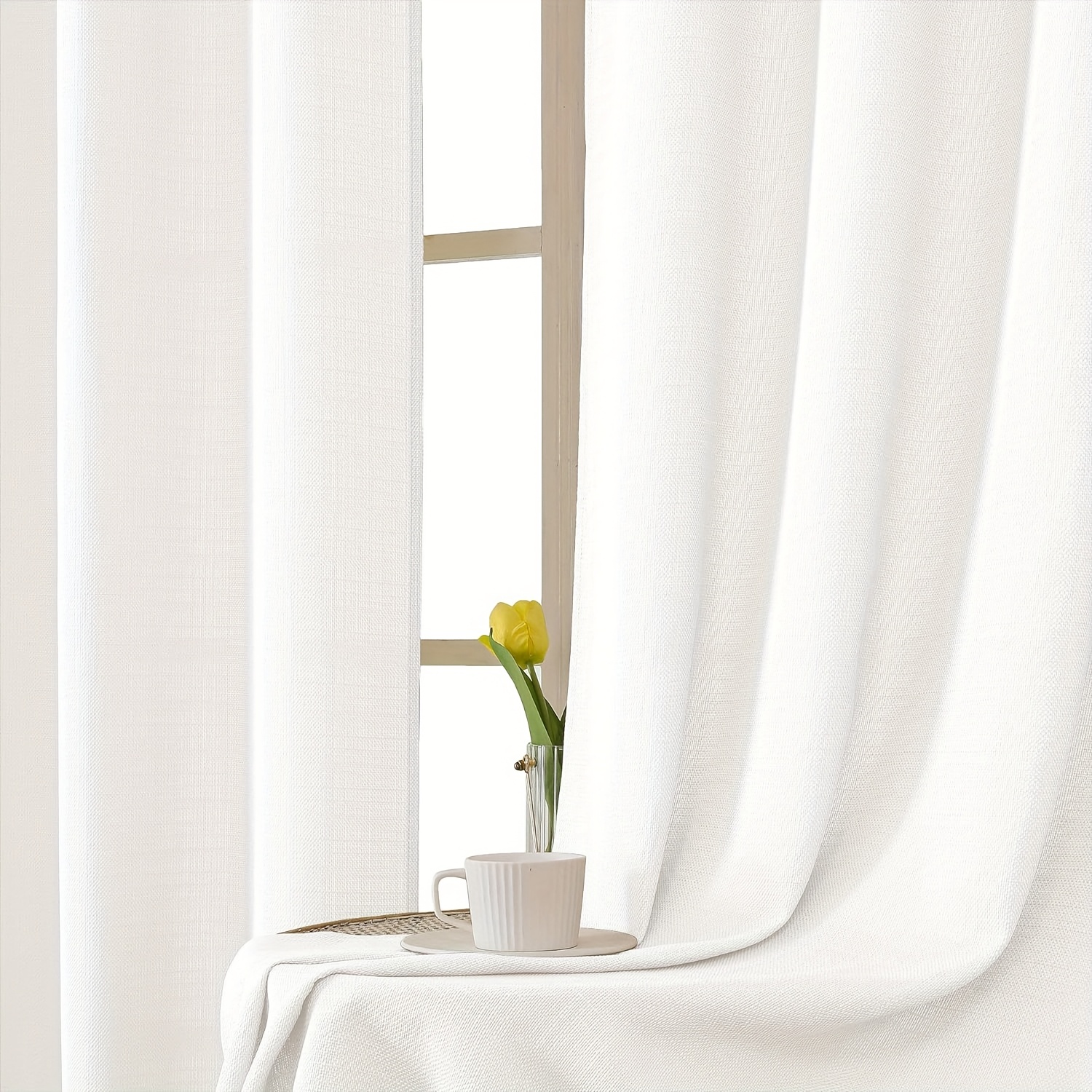 TEMU 1pc Cortina Pequeña de Lino Color Sólido, Cortina Elegante Puro, Cortina Corta para Privacidad en Baño, Cortina para Armario, Cortina para
