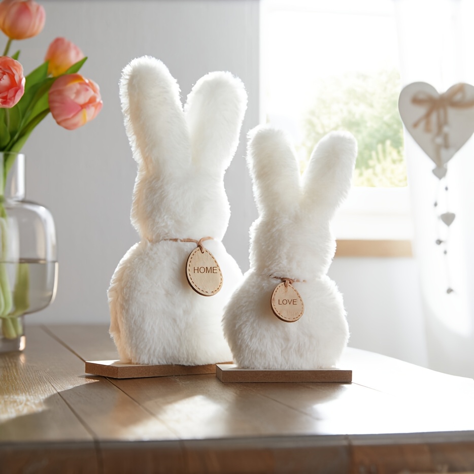 

2pcs Fluffy Bunnies Bunnies Are New In, Easter At Home.