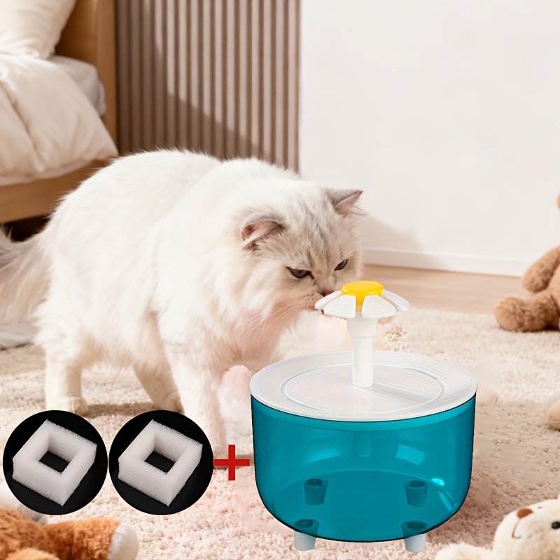 TEMU Water Dispenser With 2 Filter Elements Cat And Dog Pet New Shower Automatic Water Dispenser, 50.72 Oz Large Capacity Indoor Pet Water Dispenser,