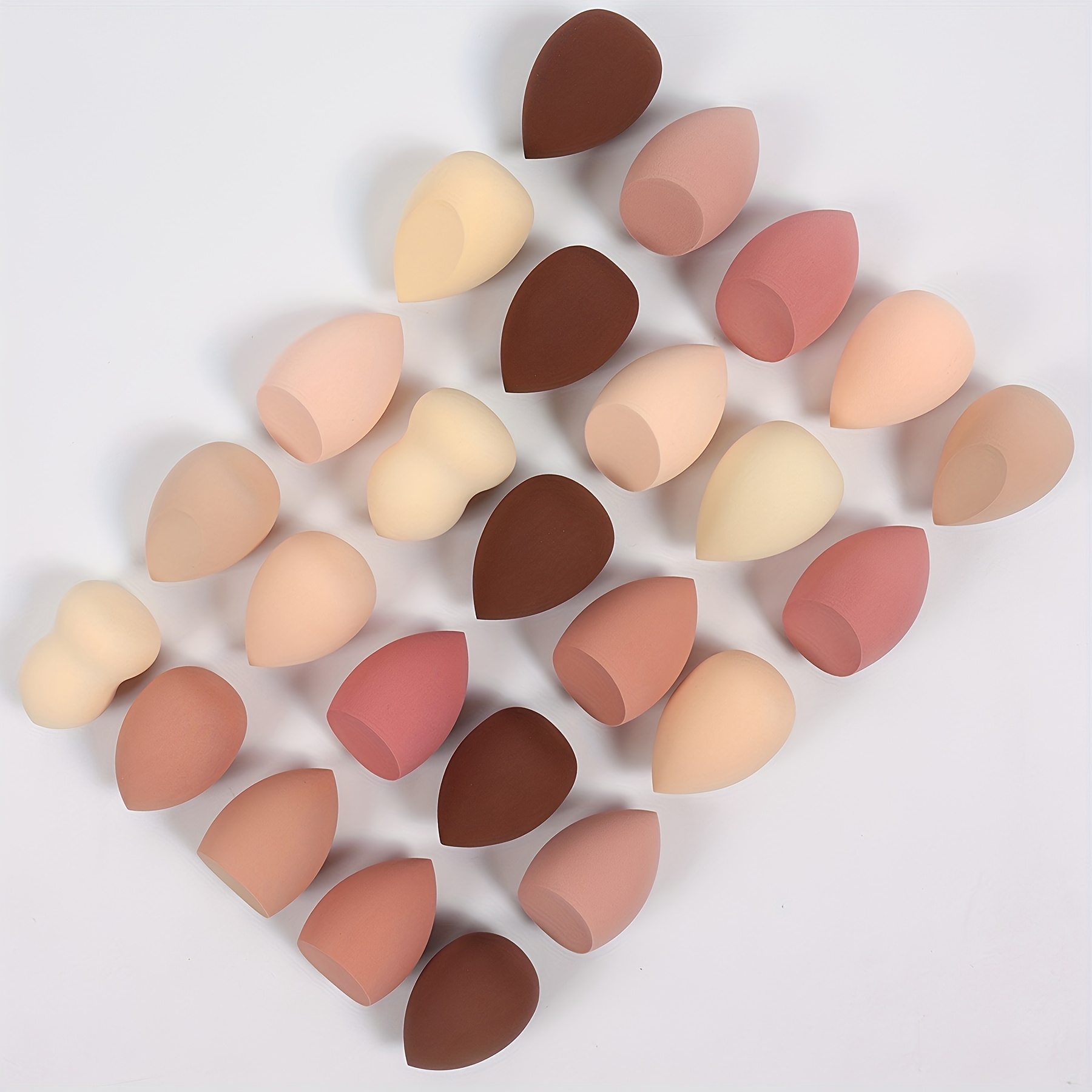 TEMU Lot de 20 éponges de maquillage professionnelles, couleur et aléatoires, houppettes de fixation douces et impeccables latex, éponge de beauté