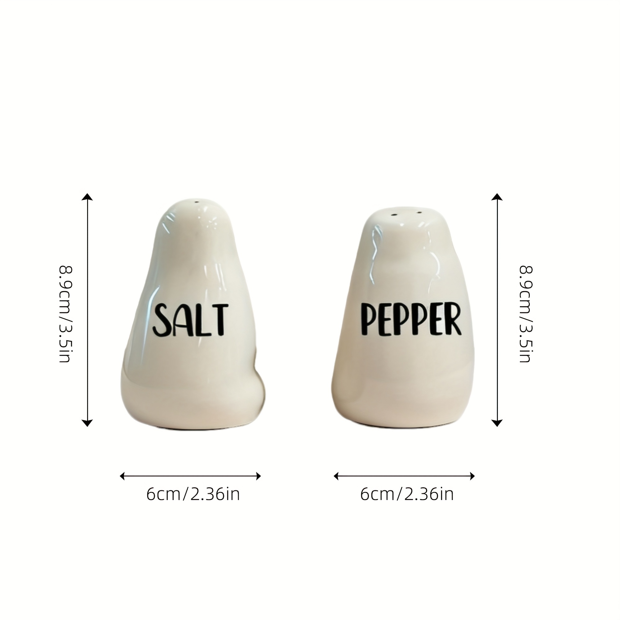 Image of 2pcss Seasoning Bottle Seasoning Jar, Salt And Pepper Design, Easy Household Seasoning Bottle Combination Set, Ceramic Seasoning Bottle 2pcs Set
