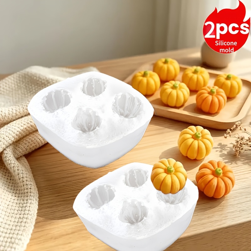 TEMU 2 Stampi in resina e , Stampo mini zucca quattro in uno, per in resina e gesso, Stampi in compatibili con epossidica per candeliere, Artigianato