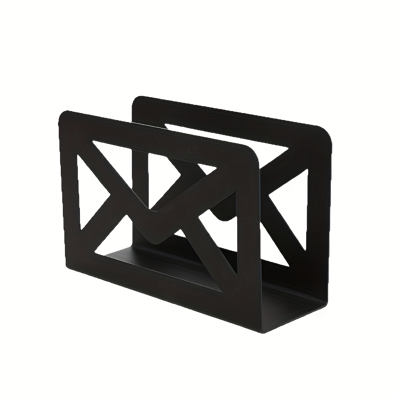 TEMU Modern Minimalist Metal Desktop Letter Organizer, With Open Front - Space- Envelope And Document Organizer, Durable Iron Construction, Perfect