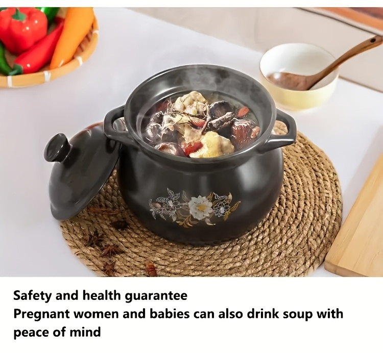 4 litre black chinese   high temperature resistant ceramic stew pot   cooking soups and terracotta rice universal thermal insulated   stew pot for use on all hobsgreen pots no impurities   details 7