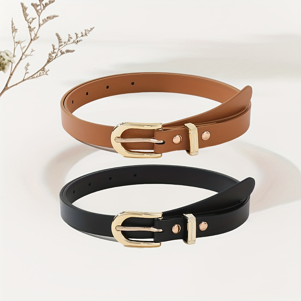 Casual Belt Featuring Elegant Design, 2pcs Set