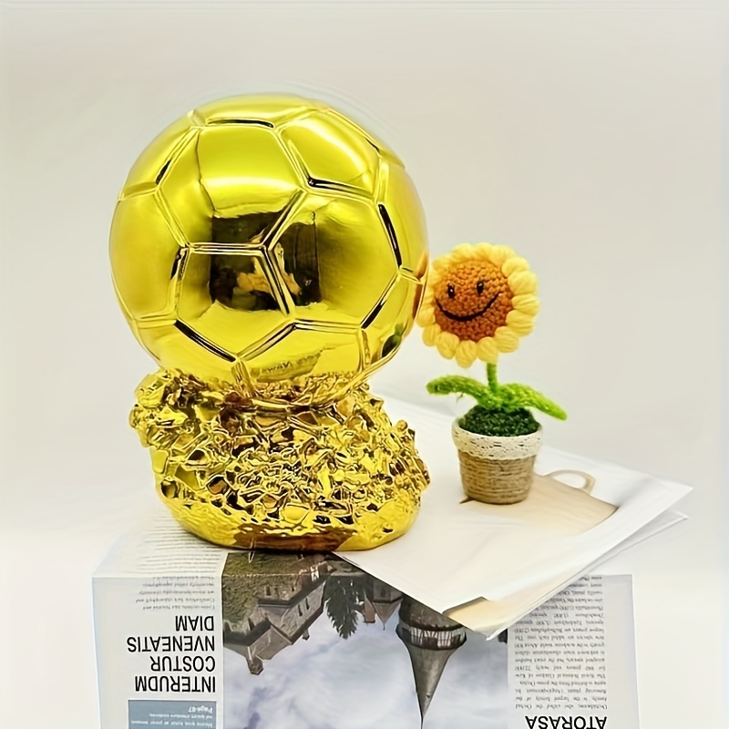 resin soccer trophy figurine perfect for living room decor indoor outdoor display no power needed ideal gift for valentines day fathers day details 1