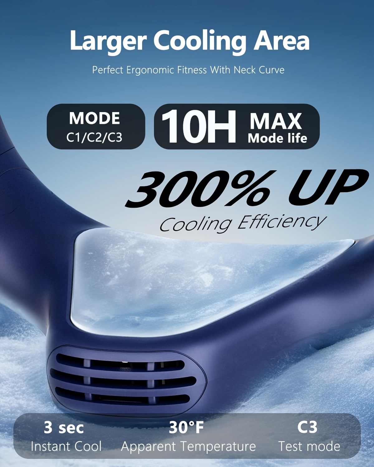 Upgraded 5200mAh neck air conditioner fan, ultra-light portable rechargeable neck fan, personal cooling device neck fan, cooling, 3-speed fan adjustable, LED digital hands-free fan suitable for kitchen, fitness, travel, camping, work | Fashion gift