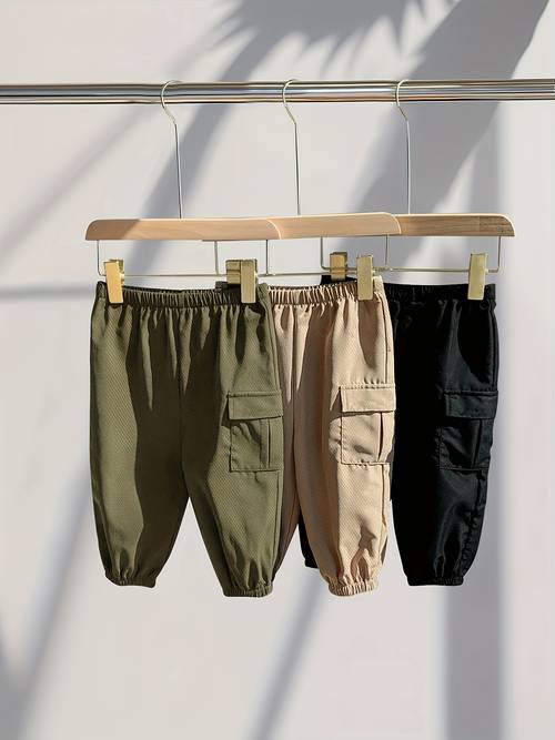 3 pairs of and stylish casual long pants for spring autumn and winter versatile comfortable and soft sports pants for boys and toddlers and toddler pants running pants and elastic waist cargo pants long johns