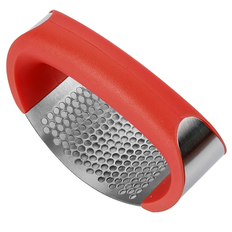 Stainless Steel Garlic Press with Arc-Shaped Design for Easy Mashing