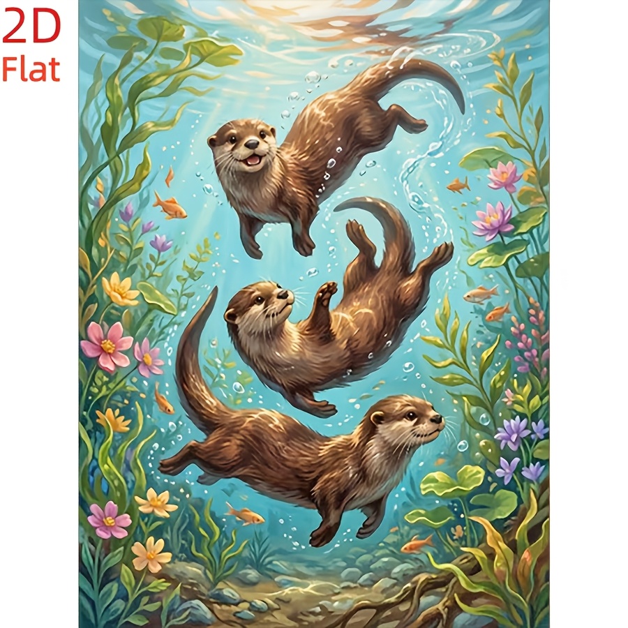 TEMU 2d Flat Diy Diamond Painting Kit - Ocean Theme, Acrylic Mosaic Crafts, Living Room, Bedroom, Home Handmade Decorative Painting, Gift For Mom,