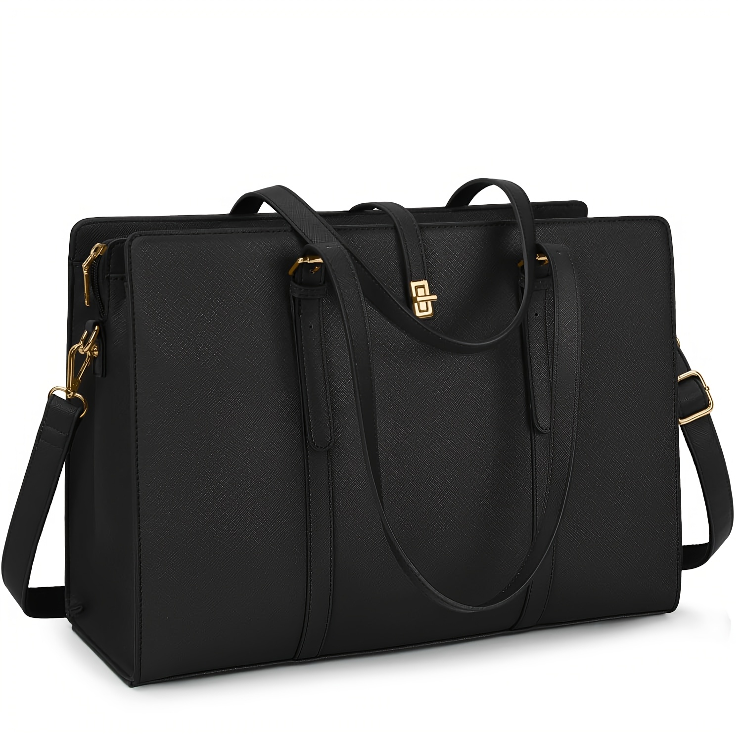 E-shop RAINSMORE Große Arbeitstasche Damen PC Halter 15,6 Zoll PC Computer Universität Schule Tote Schultertasche Shopper für Business Schwarz