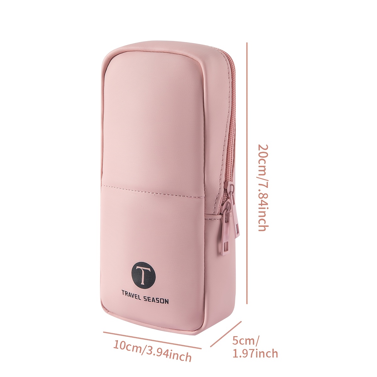 TEMU 1pc Pu Portable Vertical Makeup Bag Travel Eyebrow Pencil Storage Bag Small Cosmetic Brush Organizer Suitable For Eyebrow Pencils, Makeup