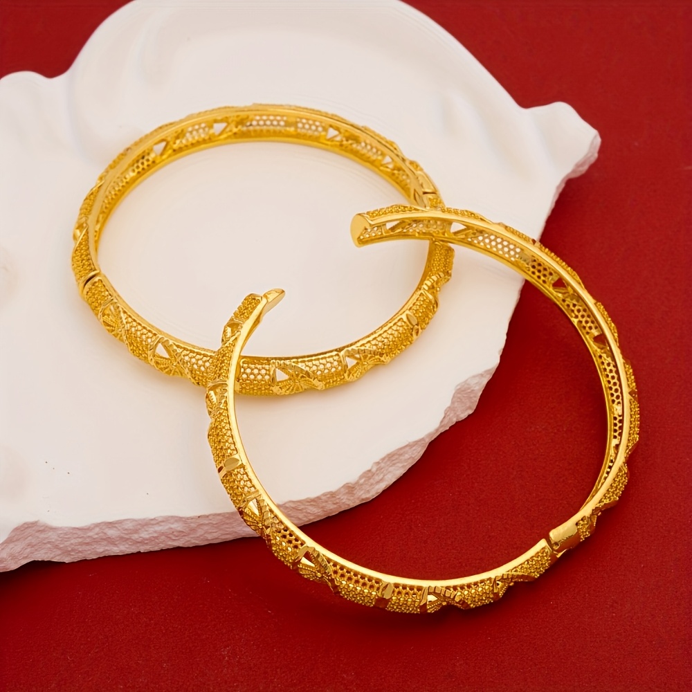 E-shop 2er-Set goldene offene Armbänder, geeignet für den täglichen Einsatz und verschiedene Anlässe, zur Förderung des , Geschenk für Eltern, Freunde,