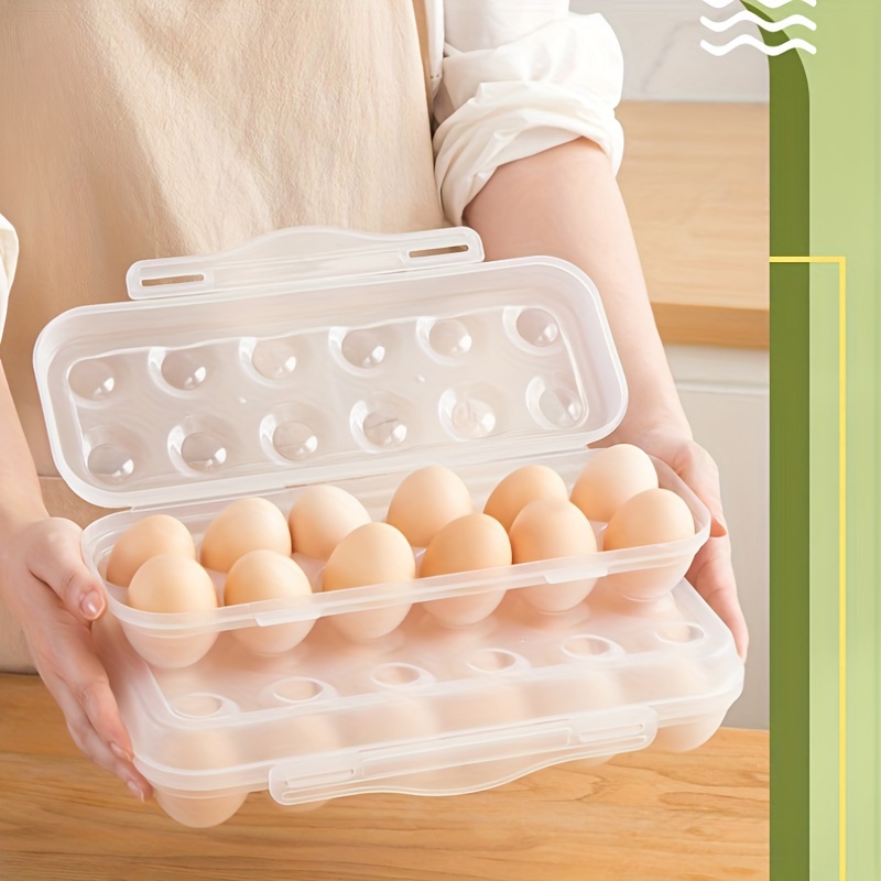 

[customer ] Egg Storage Box, Can Hold 12/18 Eggs , Prevents Egg , Refrigerator Fresh-keeping, Used In Kitchen, Family And Multi-person Restaurants