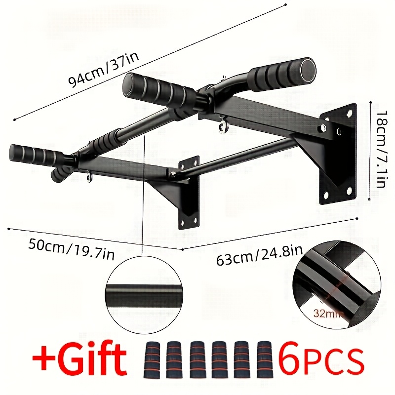 E-shop Multifunktionale Indoor Türzugstange - Wandmontage, Kohlenstoffstahl, 21,74 cm Länge, 8,51 cm Breite, 8,51 cm Höhe, Schwarz - Ideal für Home Gym