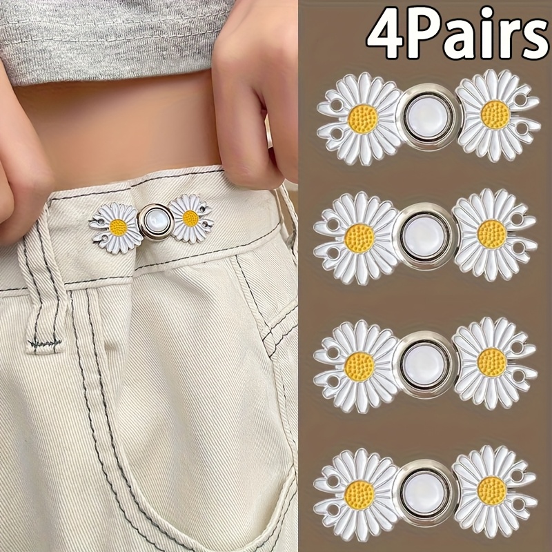 TEMU 4 Pairs Dress Hand-sewn Buttons, Detachable Hand-sewn Buttons, Pants Waist Tightening Hand-sewn Buttons, Sewing Adjustable Hand-sewn Waist