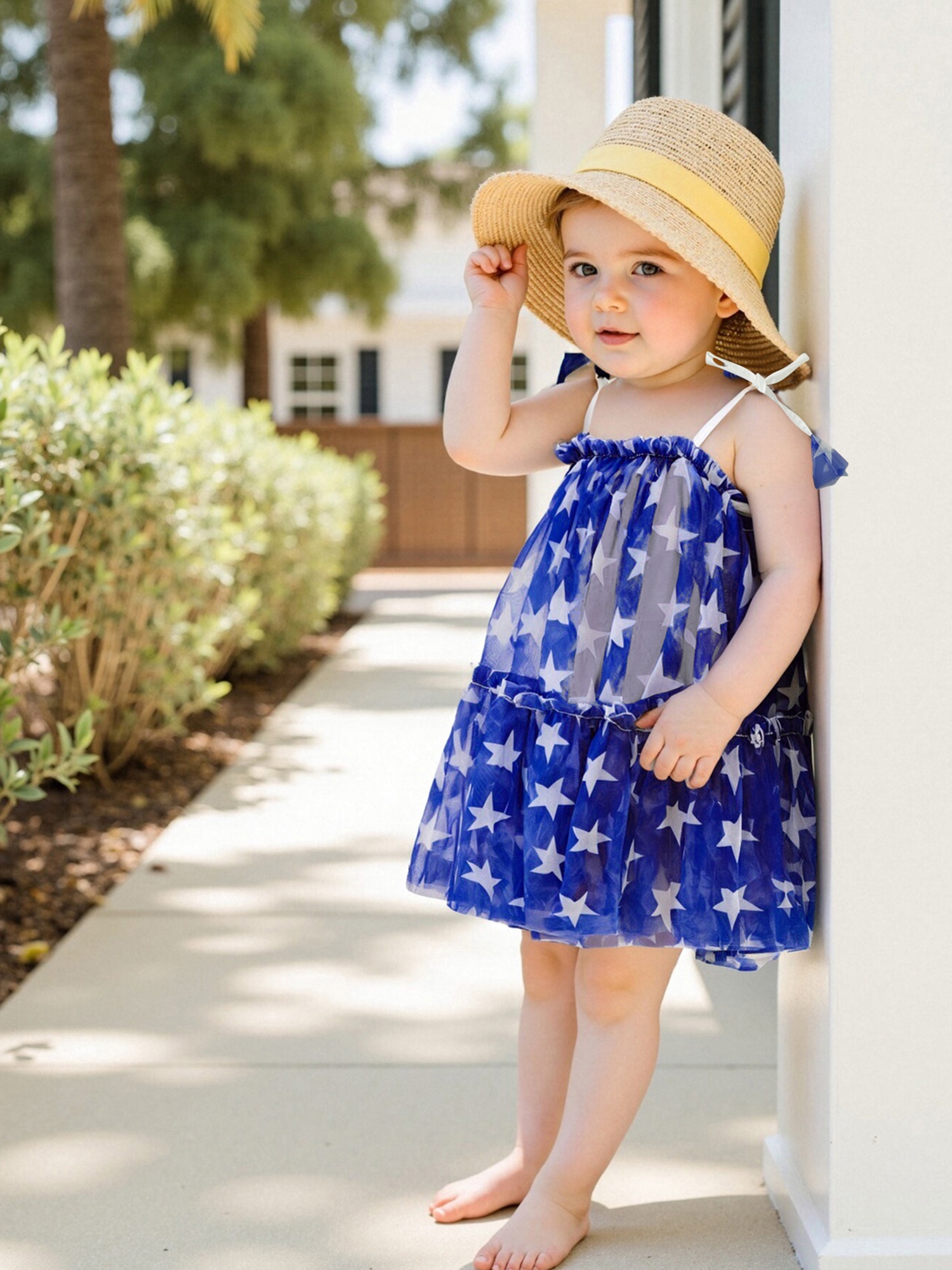 girls patriotic dress casual tie up strap star/flower print a-line dress  for beach party cute clothes | Today's Deals | Temu