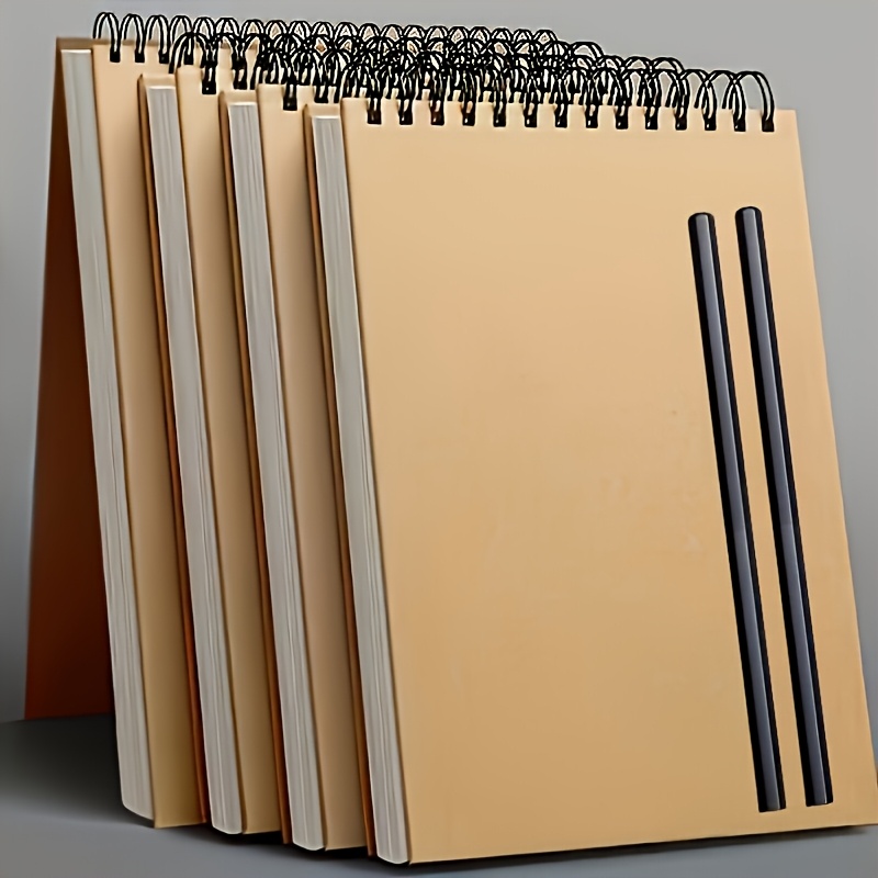 TEMU 1 Set: High-quality Sketchbook With 2 X 2b Sketching Pencils, Charcoal Pencils, Watercolor Paper, Top-spiral Bound , 1 X 30-page, Acid-free Art