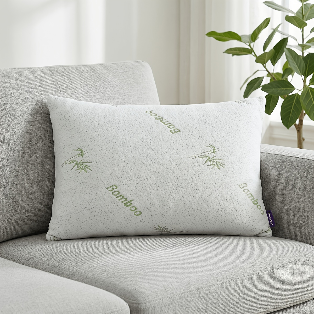 TEMU Shredded Viscose Pillow, Adjustable Support Pillow With Washable Cover, Soft Breathable Bed Pillow For Back, Stomach, Side Sleepers, Queen Size 30x20 Inch