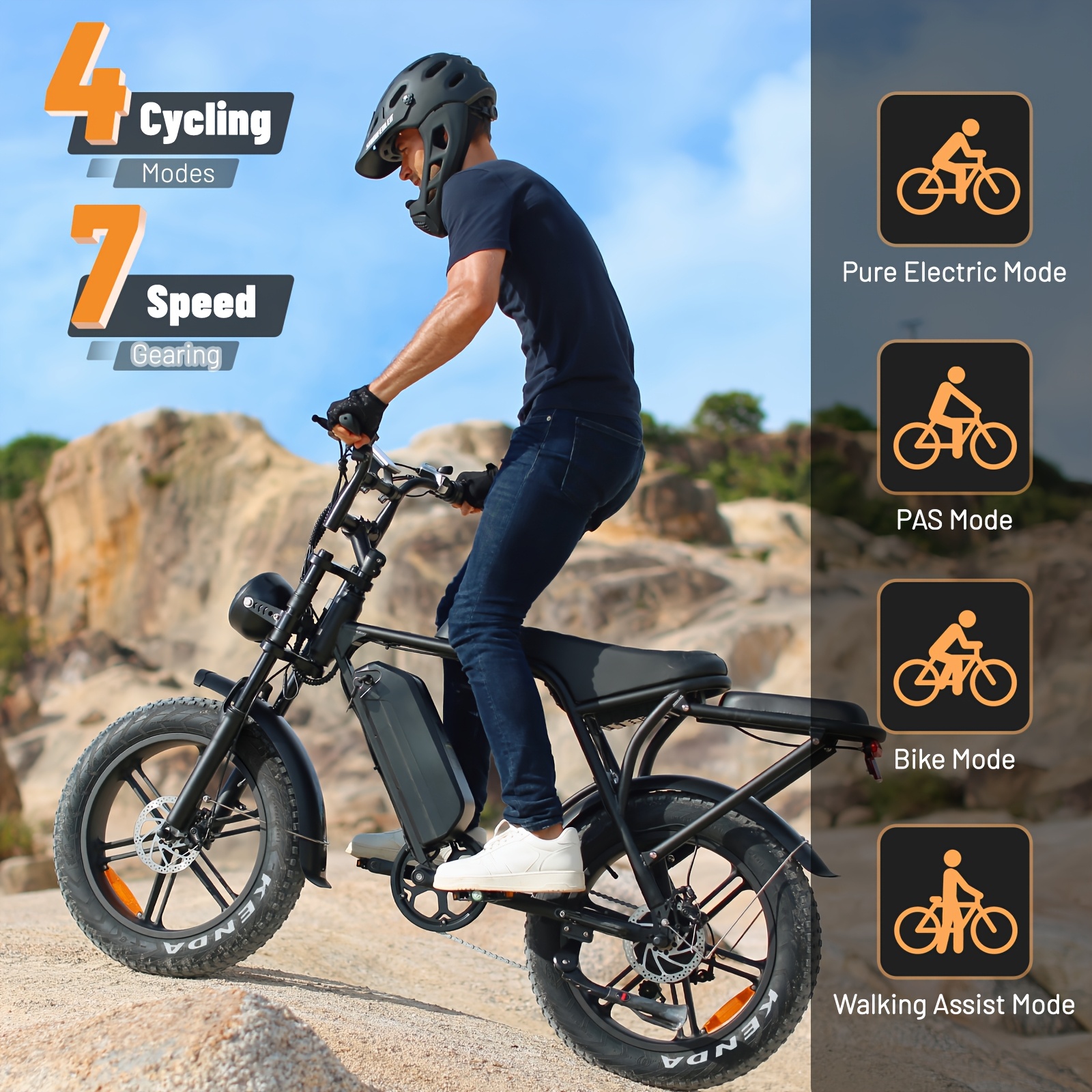 electric bike v8 electric mountain bike with 500w motor 48v 15ah 30ah removable larger battery 19mph h 20 tire e bike adult electric bicycles electric dirt bike electric mountain bike electric bicycle for adults e bike Product details 4