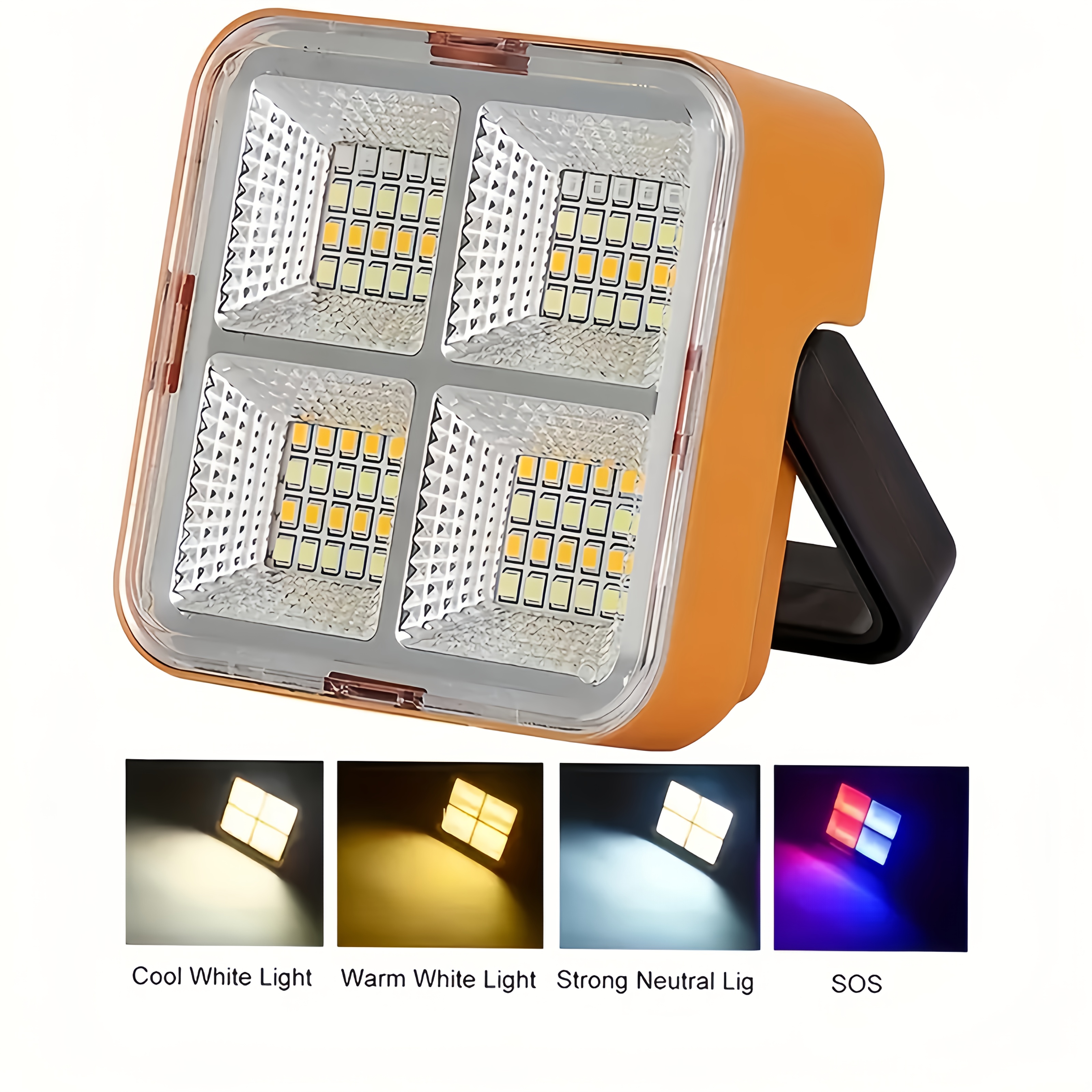Solar Camping Lights Outdoor Portable Rechargeable Solar Flood Light LED Reflector Rechargeable Projector Floodlight Construction Lamp