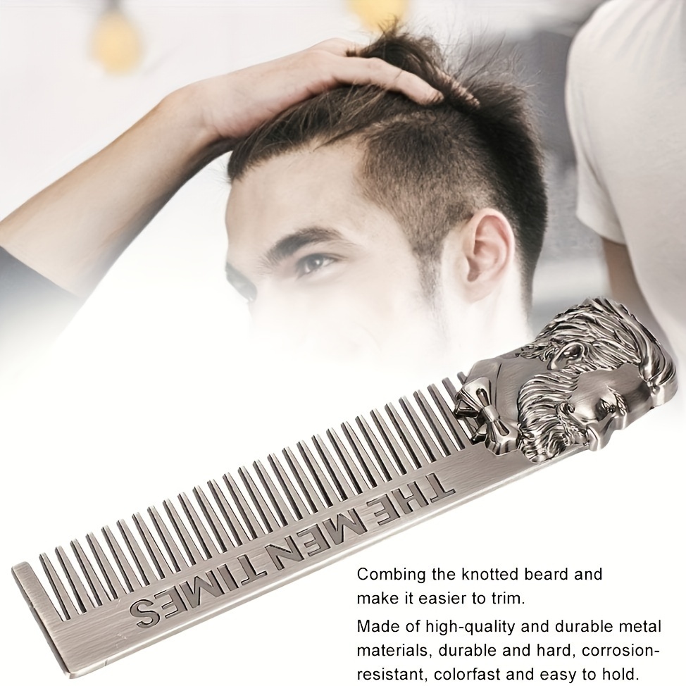 

Lyanxinlei Stainless Steel Bristle Beard Comb, 1pc Metal Finishing Comb For Men, Durable Hair Styling Tool For Beard And Hair Trimming, Shaping, And Grooming