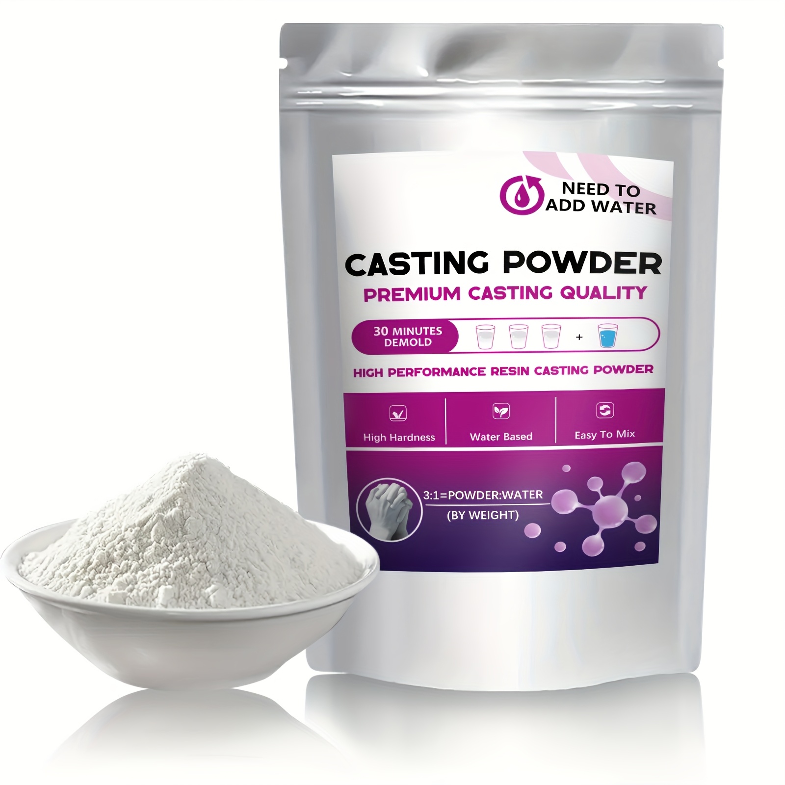 Poudre De Moulage MoldMaster 1kg - Plâtre En Résine Ultra Blanc Pour Moulages Détaillés Et Créations Artistiques