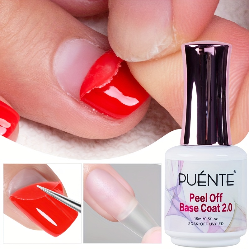 Image of 15ml -off Base Coat Gel Nail Polish, Peelable Coat Foundation For Use With Gel Nail Polish, Nail Tips Gel For Press-on Nails, Easy To Apply, Soak-off /led Nail Practice Base Coat For Beginners