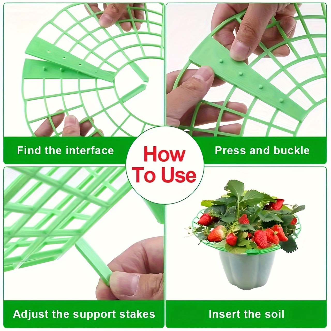 

10pcs/20pcs Strawberry Plant Supports: 3 Sturdy Legs, The Planting Frame Protects Plants From Mold Damage.