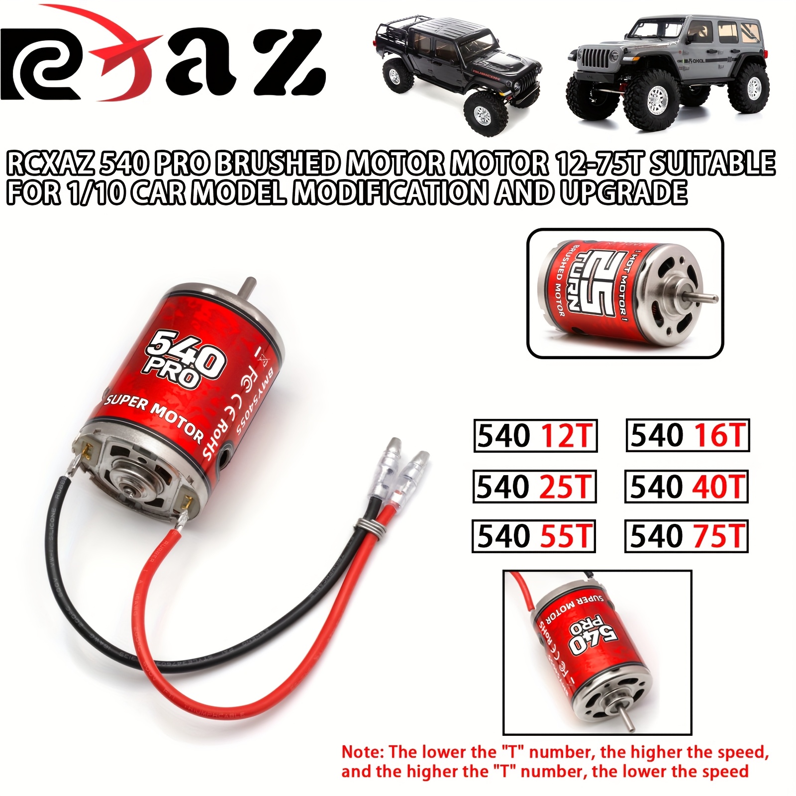 540 pro brushed motor motor 12t 16t 25t 40t 55t 75t - Temu