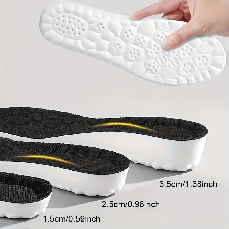 

1pair Unisex Heightening Insoles, Sweat-absorbing Anti-odor Insoles, Shock-absorbing Sports Insoles, Suitable For Boots, Sneakers