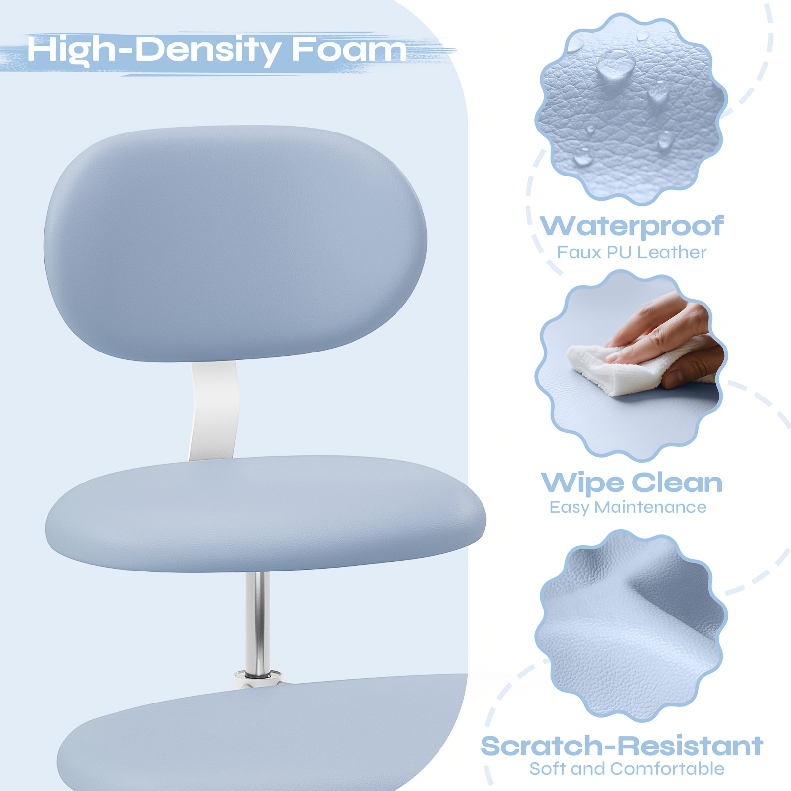 Pinmoco Ergonomic Cross Legged Office Chair, ADHD Must Have, 4 Inch Extra Thick , Strong Lumbar Support, Height-Adjustable , 360° Swivel Meditation Chair with Footrest, Yoga Chair, Christmas Gift for Fidgety Sitter And Yoga Lover