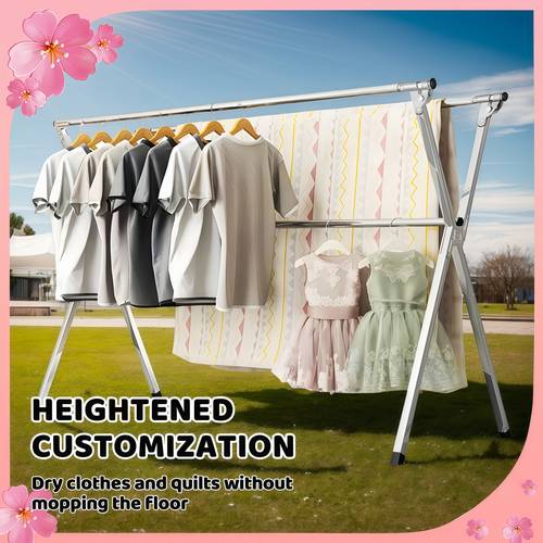 foldable metal clothes drying rack adjustable three rod with space saving storage for indoor and outdoor use for clothes blankets and bedding drying racks mothers day drying racks