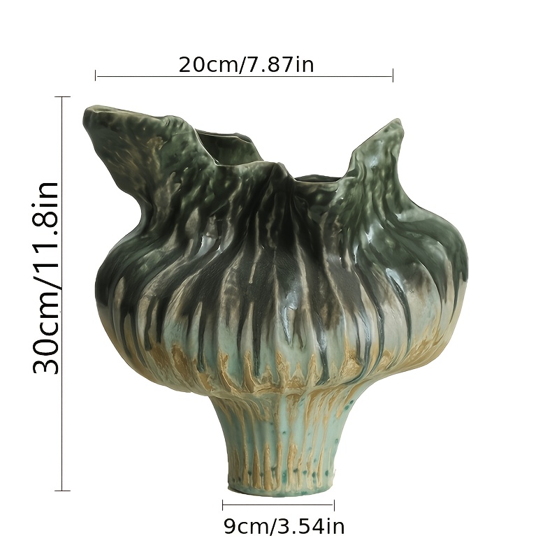 Large Ceramic Rustic Vase, 13.39 Inches (Approx. 34cm) Minimalist Farmhouse Decorative Vase – Perfect for Home Décor, Living Room, Shelf Display, Entertainment, and Wedding Table Centerpiece