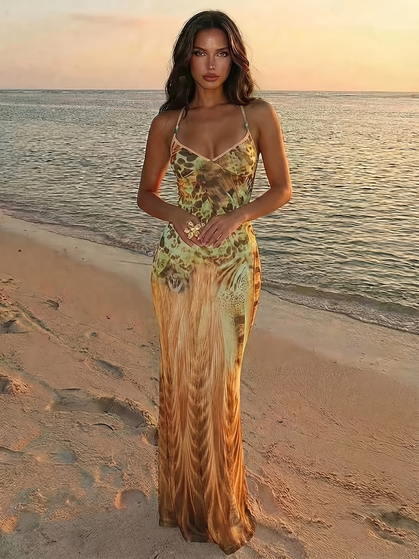 halter dresses for women Natasha Pleated Satin Maxi Dress Gold Shoes with Black Sleeveless halter maxi dress Sleeve Length:Short adult1920scostumes