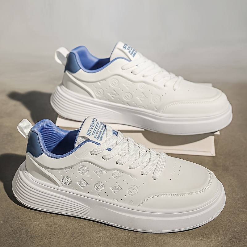 Zapatillas de moda para hombre Zapatos retro blancos con de goma  gruesa, antideslizantes, duraderos, con cordones, para uso casual en