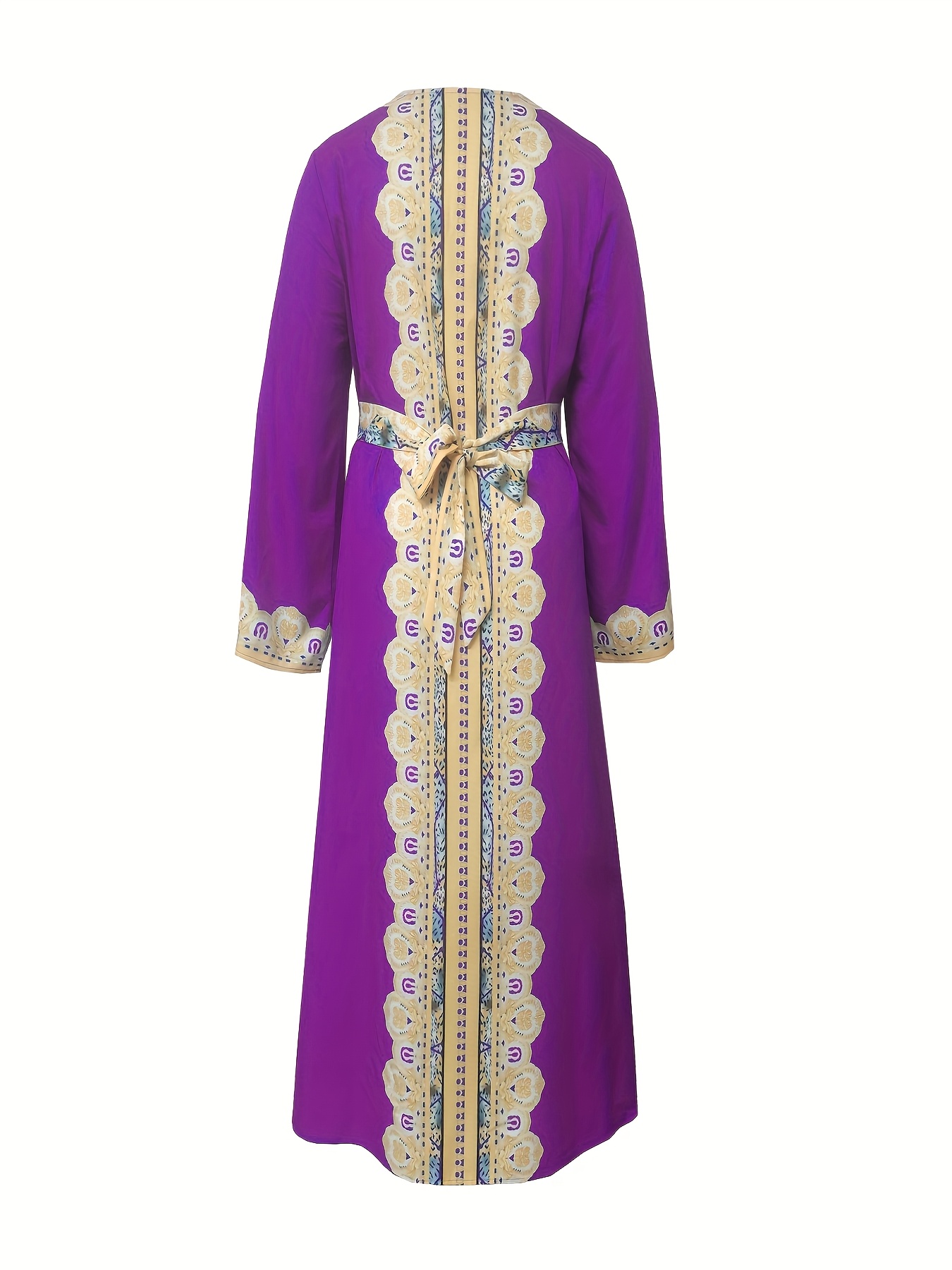 purple dress gold belt Gold Swirl Midi Dress with Mesh Overlay, Gold Beads and Sash Belt DN100541 main image 0
